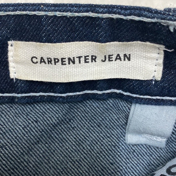 Cotton:On Womens 4 Blue White Stitch Carpenter Jean High Rise Straight Leg Loop - Picture 5 of 12